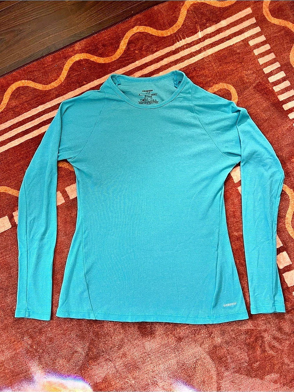 Patagonia Capilene 2 Lightweight Crew Long Sleeve Top, Blue, Medium, Baselayer